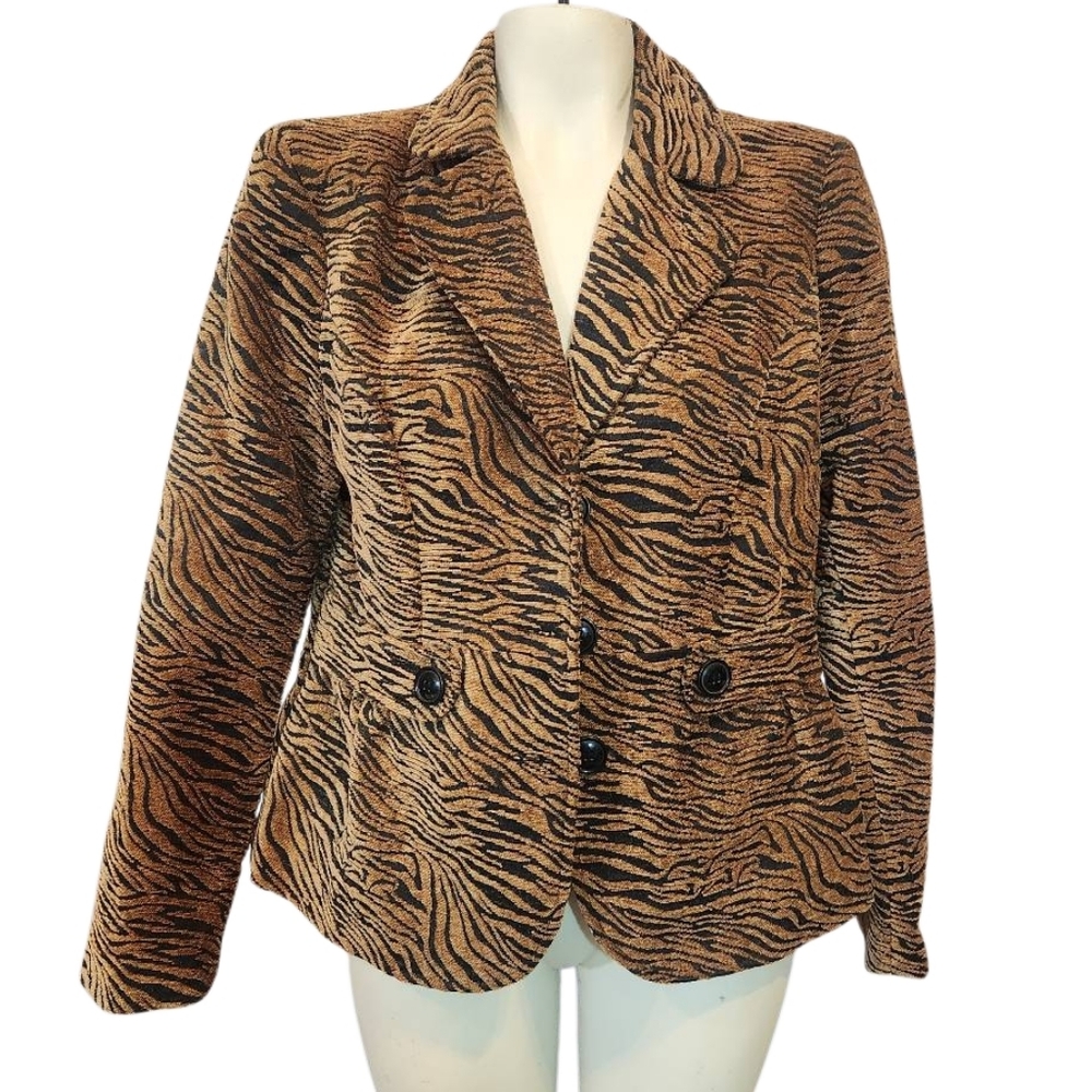 Women's Notations Animal Print Jacket Size Small‎